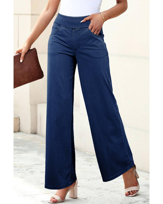 Sail Blue Medium Wash Straight Loose Jeans