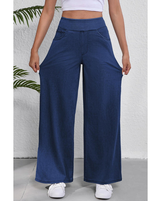 Sail Blue Medium Wash Straight Loose Jeans
