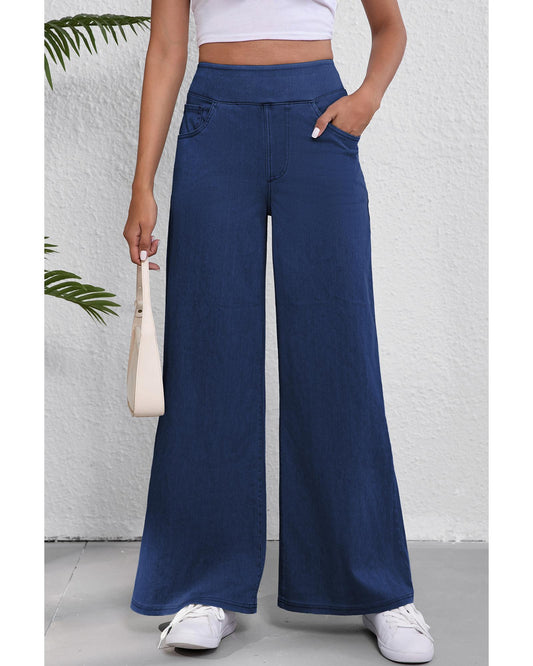 Sail Blue Medium Wash Straight Loose Jeans