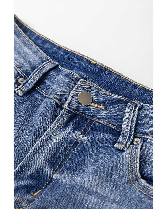 ASHLEIGH BLUE Distressed Straight High Waist Jeans
