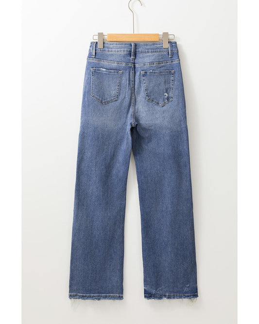 ASHLEIGH BLUE Distressed Straight High Waist Jeans