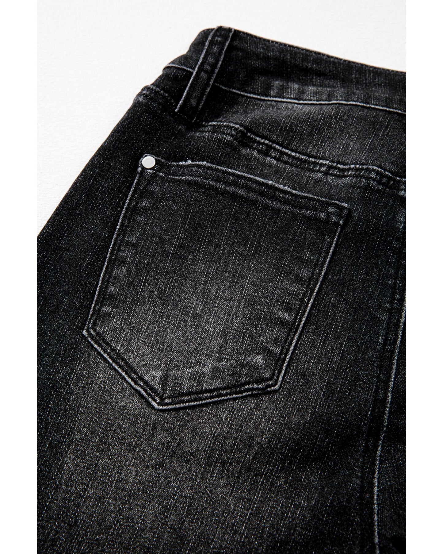 Mineral Wash Raw Hem High Waist Flared Jeans
