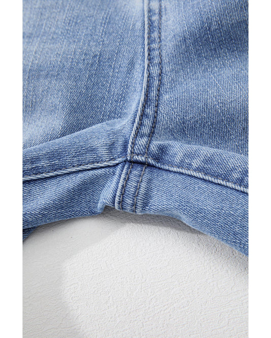 Mineral Wash Raw Hem High Waist Flared Jeans