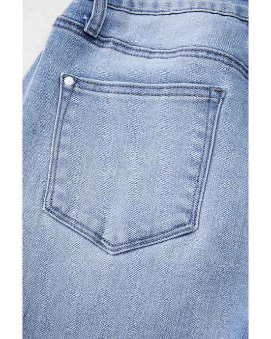 Mineral Wash Raw Hem High Waist Flared Jeans