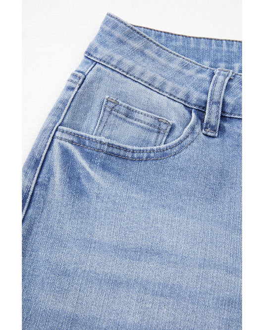 Mineral Wash Raw Hem High Waist Flared Jeans