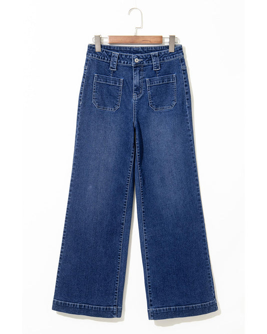 Wide Leg Pocketed High Waist Jeans