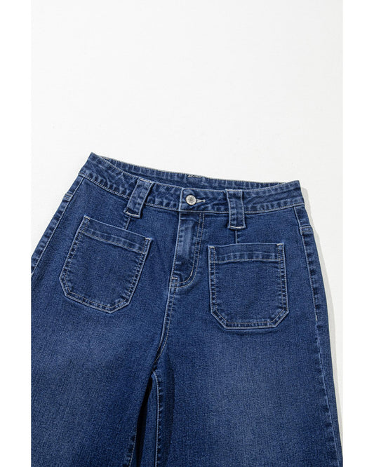 Wide Leg Pocketed High Waist Jeans