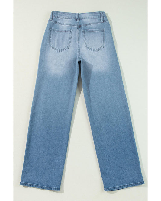 Myosotis High Rise Shift Slit Leg Straight Jeans