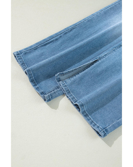 Myosotis High Rise Shift Slit Leg Straight Jeans