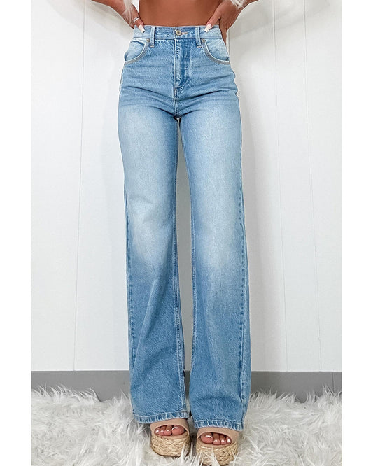 Myosotis High Rise Shift Slit Leg Straight Jeans