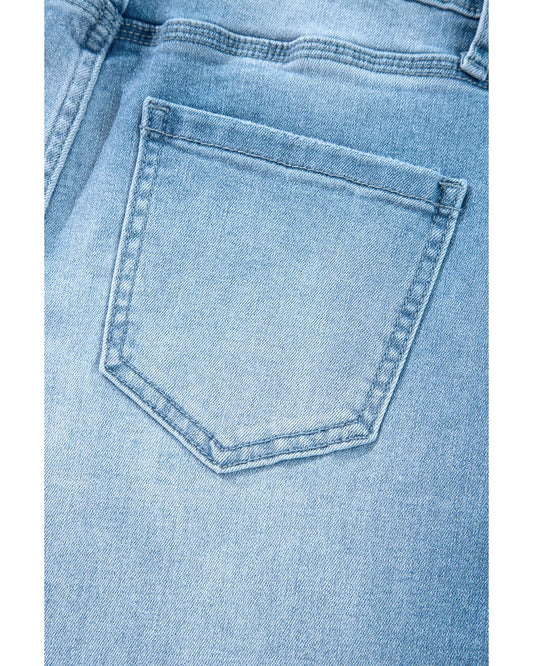 Myosotis High Rise Shift Slit Leg Straight Jeans