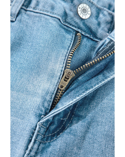 Myosotis High Rise Shift Slit Leg Straight Jeans