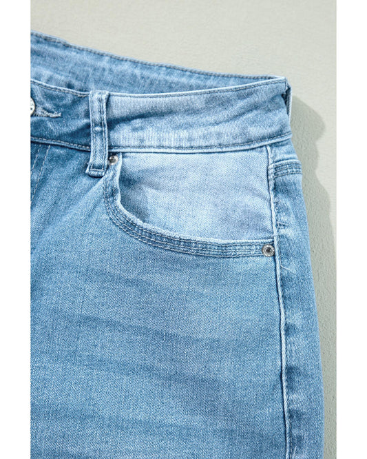 Myosotis High Rise Shift Slit Leg Straight Jeans