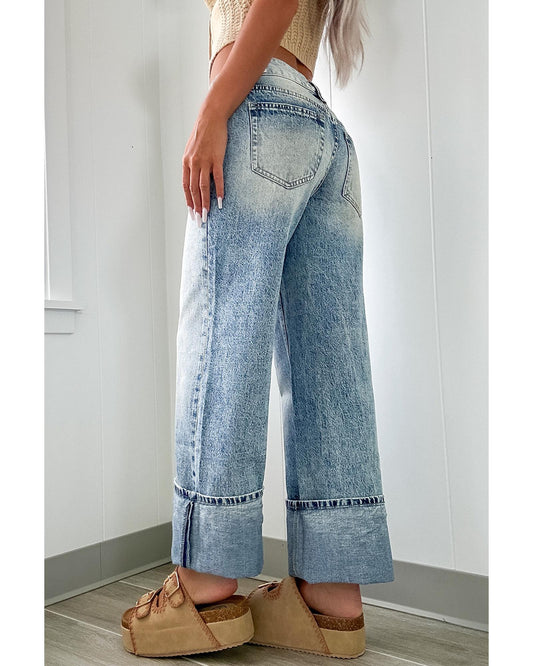 Myosotis High Rise Button Zip Fly Jeans