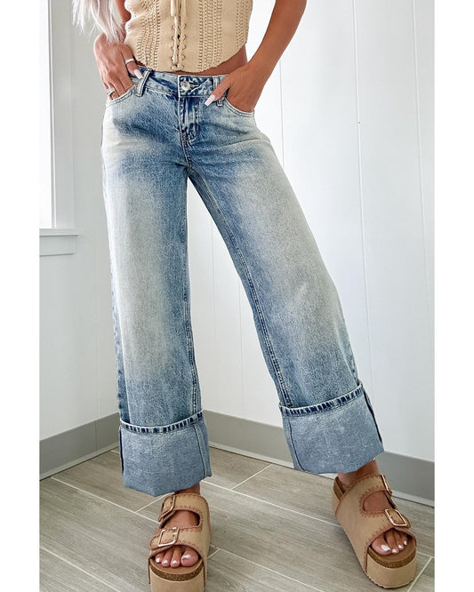 Myosotis High Rise Button Zip Fly Jeans