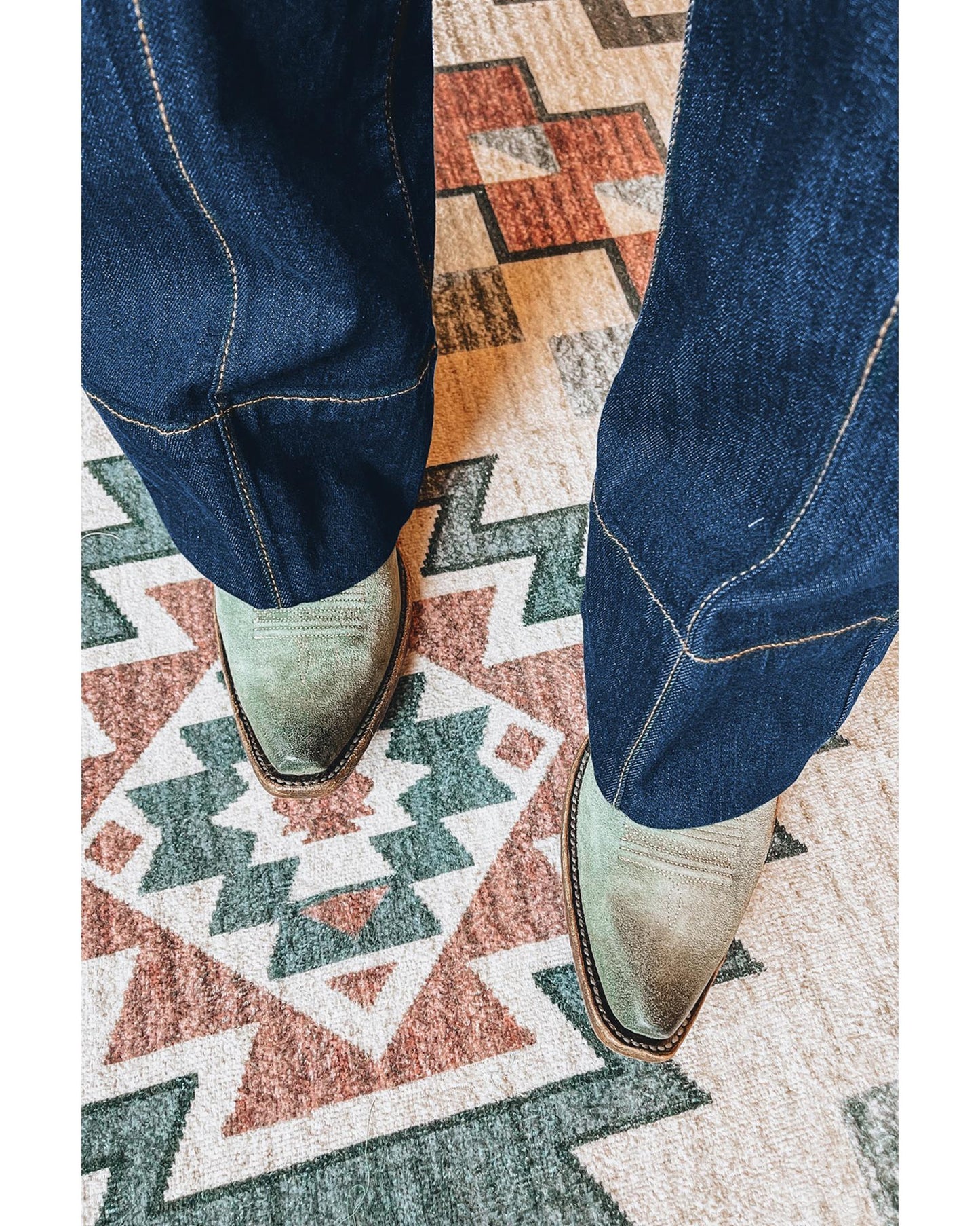 Sail Blue Centre Seam Deep Wash Straight Jeans