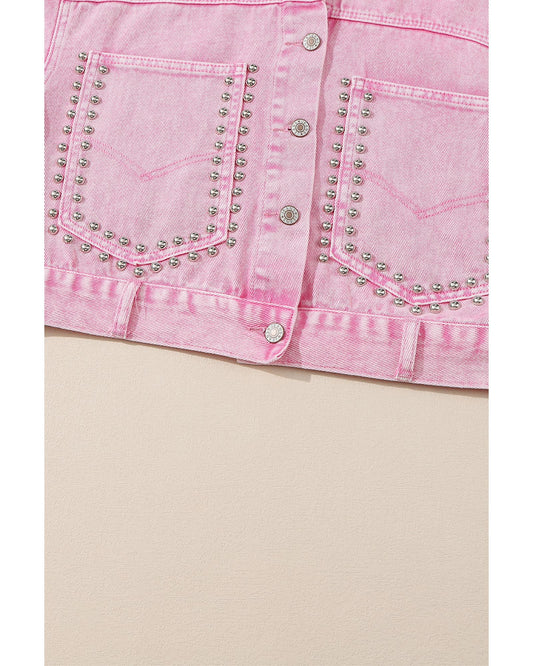 Rivet Studded Pocketed Denim Jacket