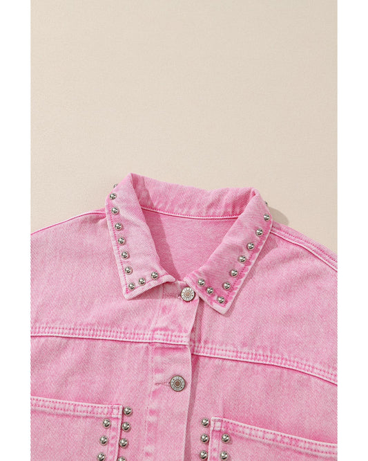 Rivet Studded Pocketed Denim Jacket