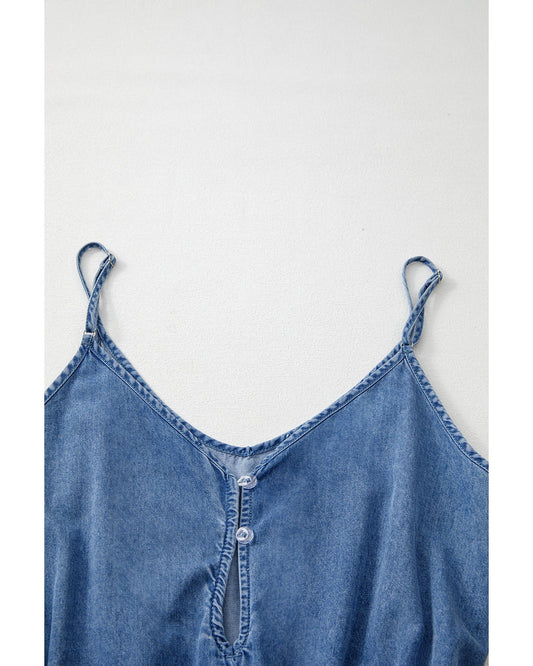 Ashleigh Blue Belted Ruffled Leg Romper
