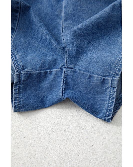 Ashleigh Blue Belted Ruffled Leg Romper