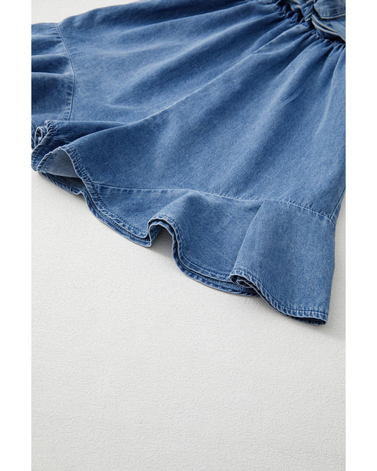 Ashleigh Blue Belted Ruffled Leg Romper