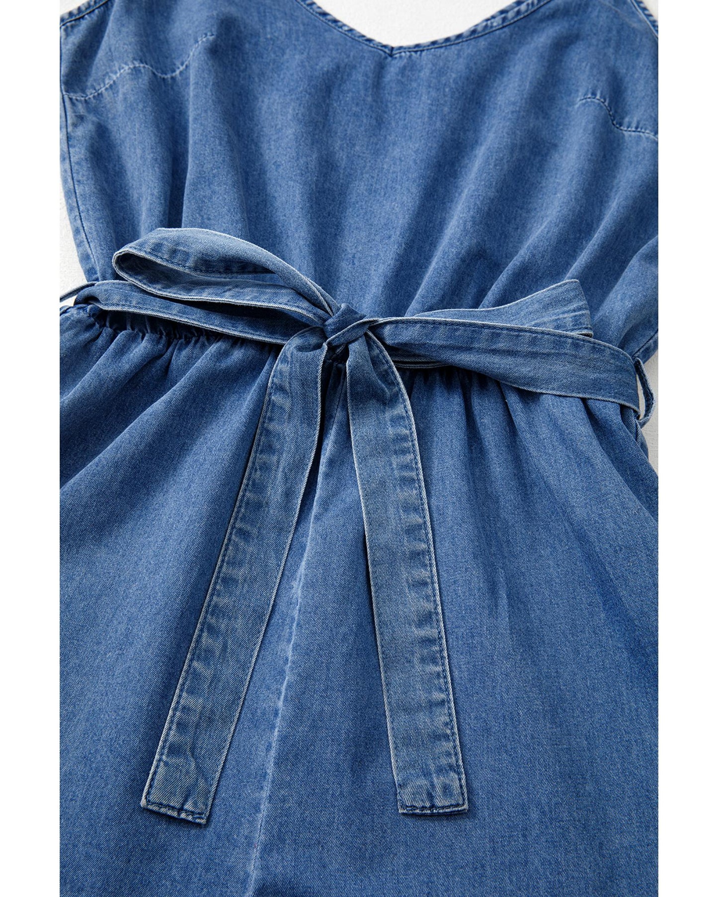 Ashleigh Blue Belted Ruffled Leg Romper
