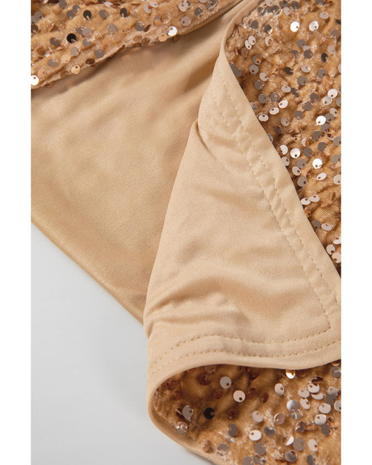 Black Sequined Open Front Cropped Jacket - L