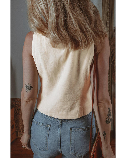 Slim Fit Buttoned V Neck Vest