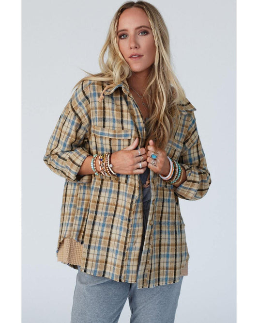 ASHLEIGH BLUE Waffle Knit Hooded Shacket