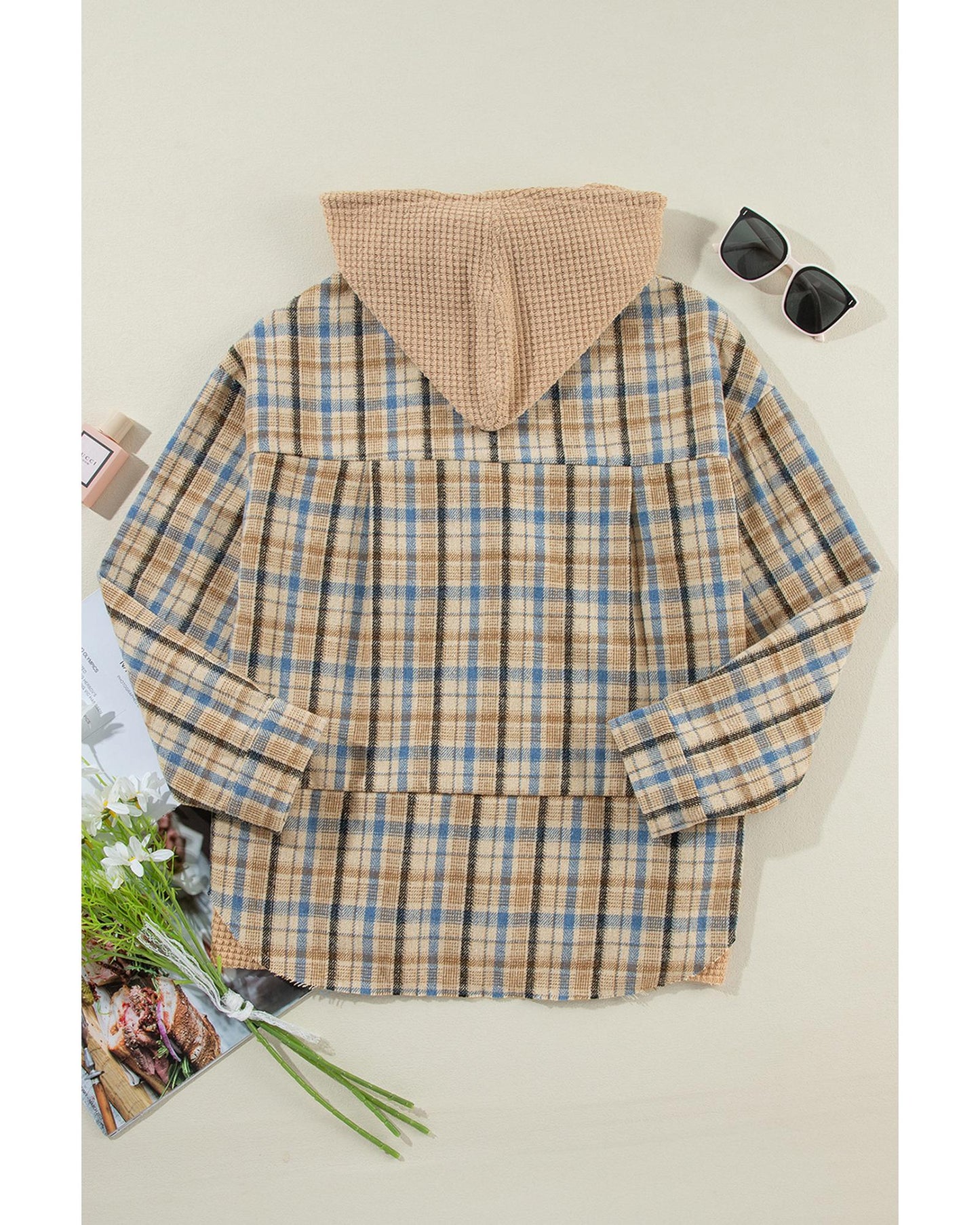 ASHLEIGH BLUE Waffle Knit Hooded Shacket