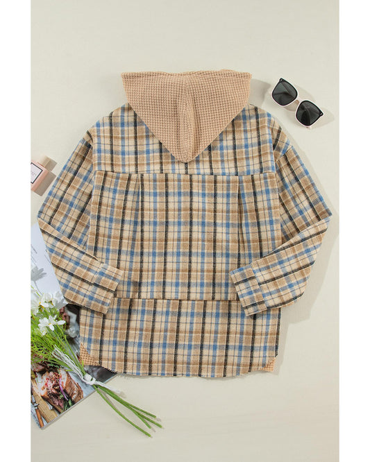 ASHLEIGH BLUE Waffle Knit Hooded Shacket