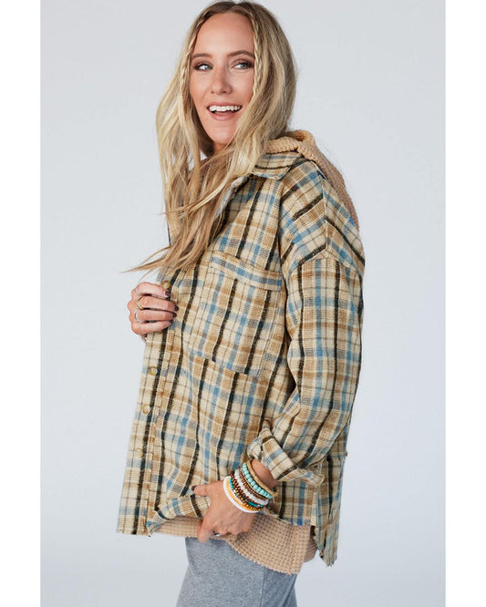 ASHLEIGH BLUE Waffle Knit Hooded Shacket