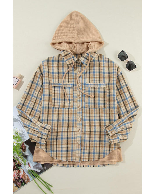 ASHLEIGH BLUE Waffle Knit Hooded Shacket