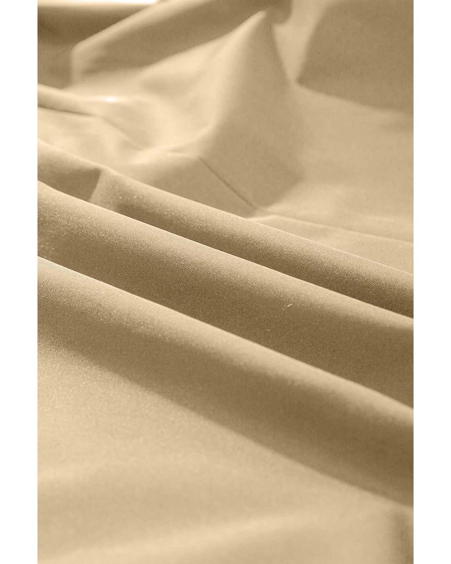 Pale Khaki Solid Color Lapel Collar Waist Tie Wind Coat - 2XL