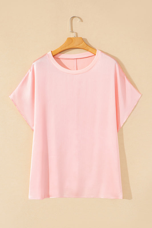 Plus size Metallic Gloss Batwing Sleeve Top