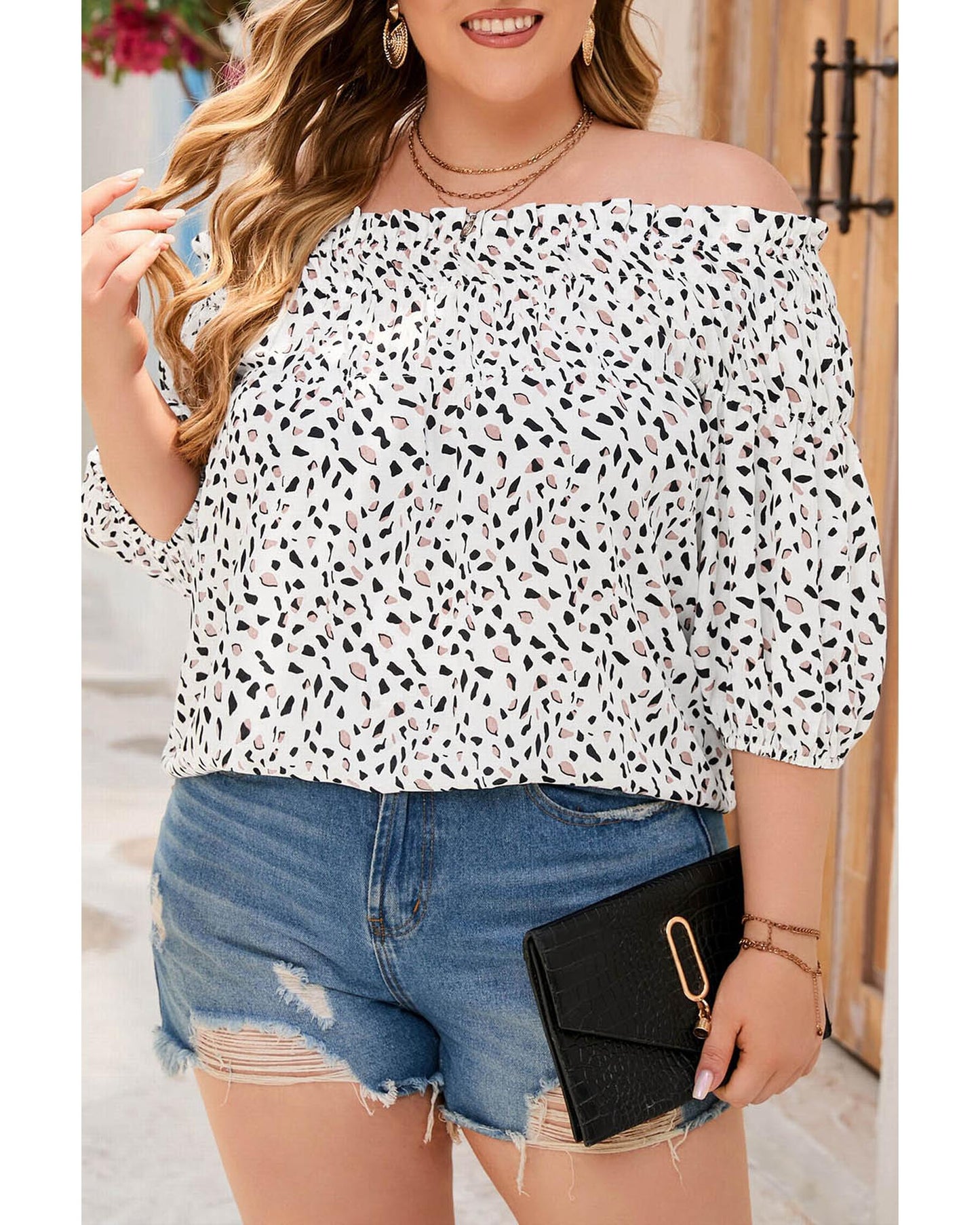 Plus Size Off Shoulder Blouse