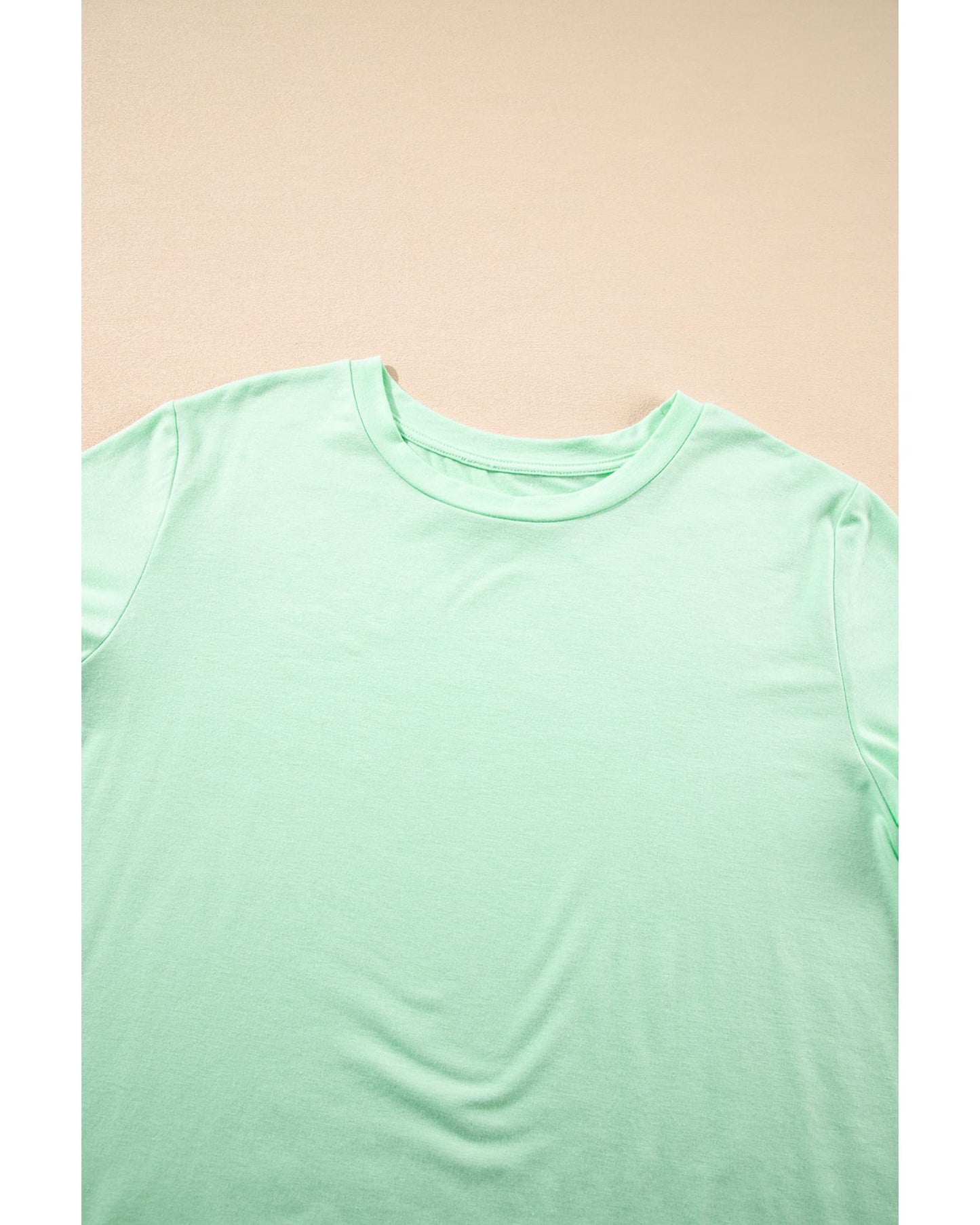 Plus Size Round Neck Rolled Sleeve T-shirt