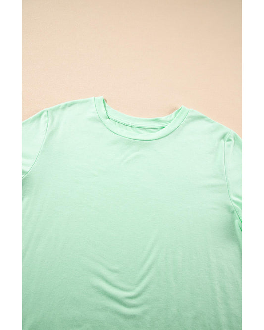 Plus Size Round Neck Rolled Sleeve T-shirt