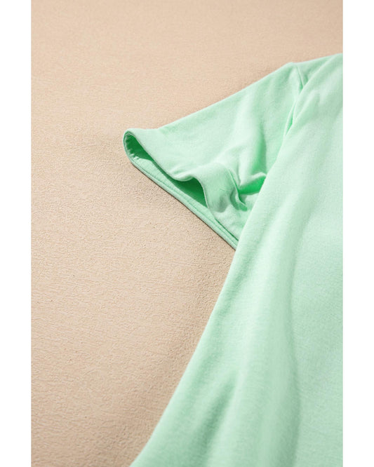 Plus Size Round Neck Rolled Sleeve T-shirt