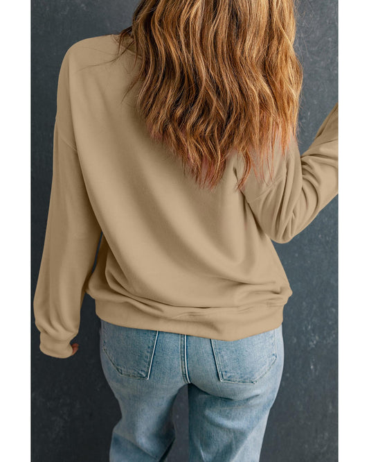 Plus Size Solid Crew Neck Drop Shoulder Sweatshirt
