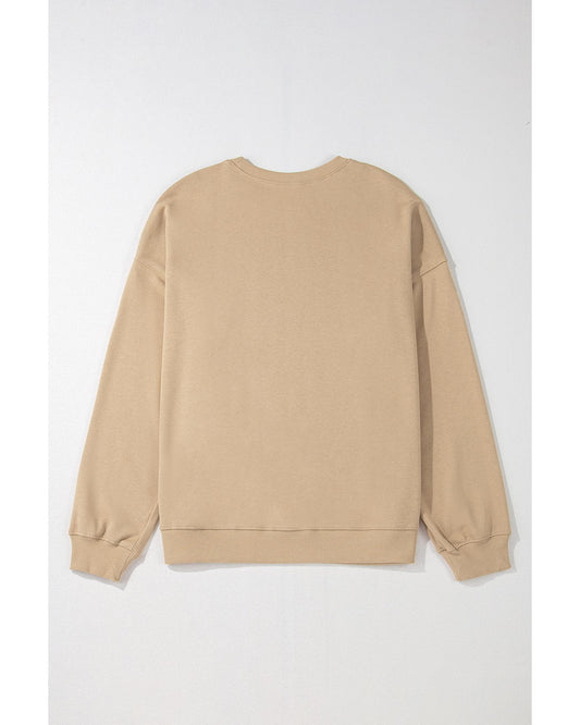 Plus Size Solid Crew Neck Drop Shoulder Sweatshirt