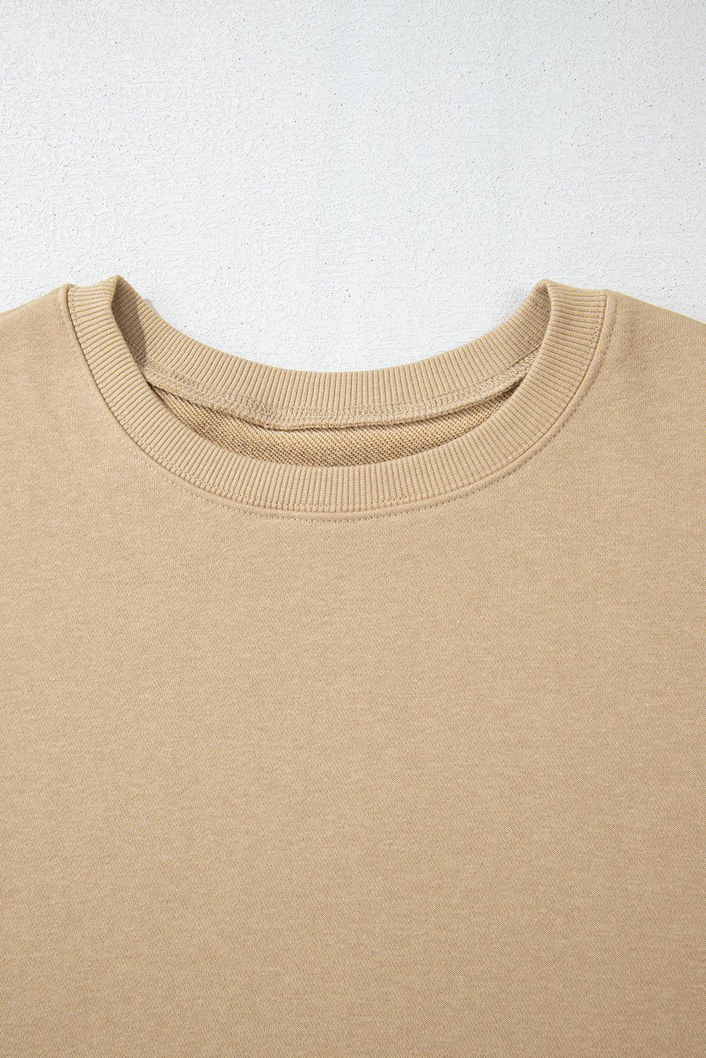 Plus Size Solid Crew Neck Drop Shoulder Sweatshirt