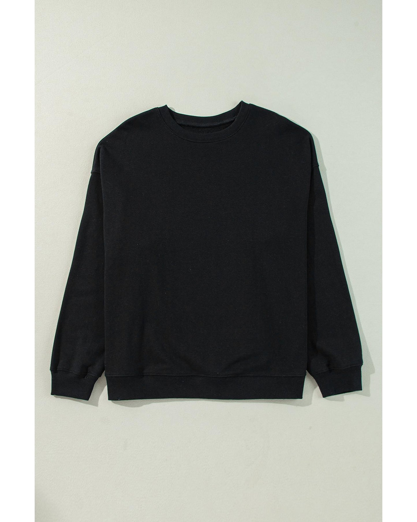 Plus Size Solid Crew Neck Drop Shoulder Sweatshirt