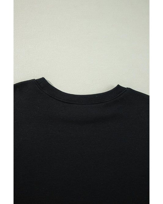 Plus Size Solid Crew Neck Drop Shoulder Sweatshirt
