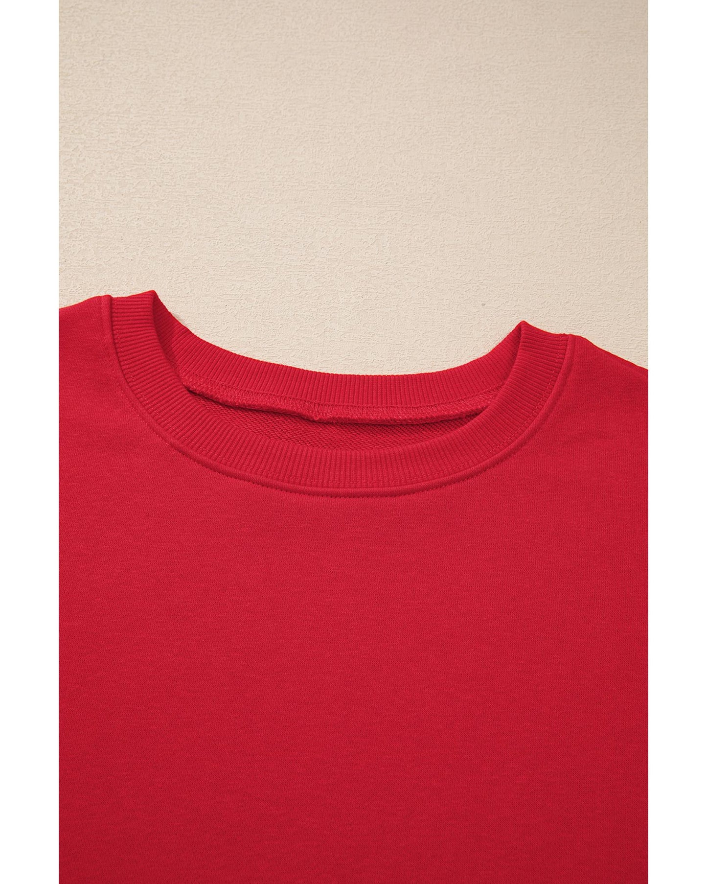 Plus Size Solid Crew Neck Drop Shoulder Sweatshirt