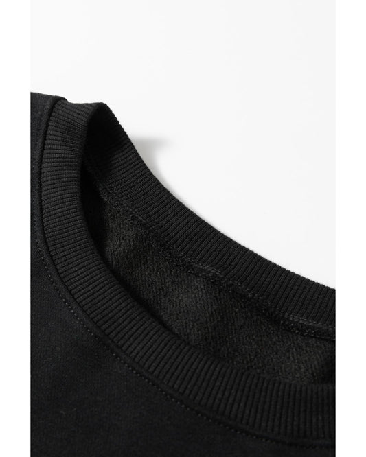 Plus Size Loose Patchwork Crewneck Sweatshirt
