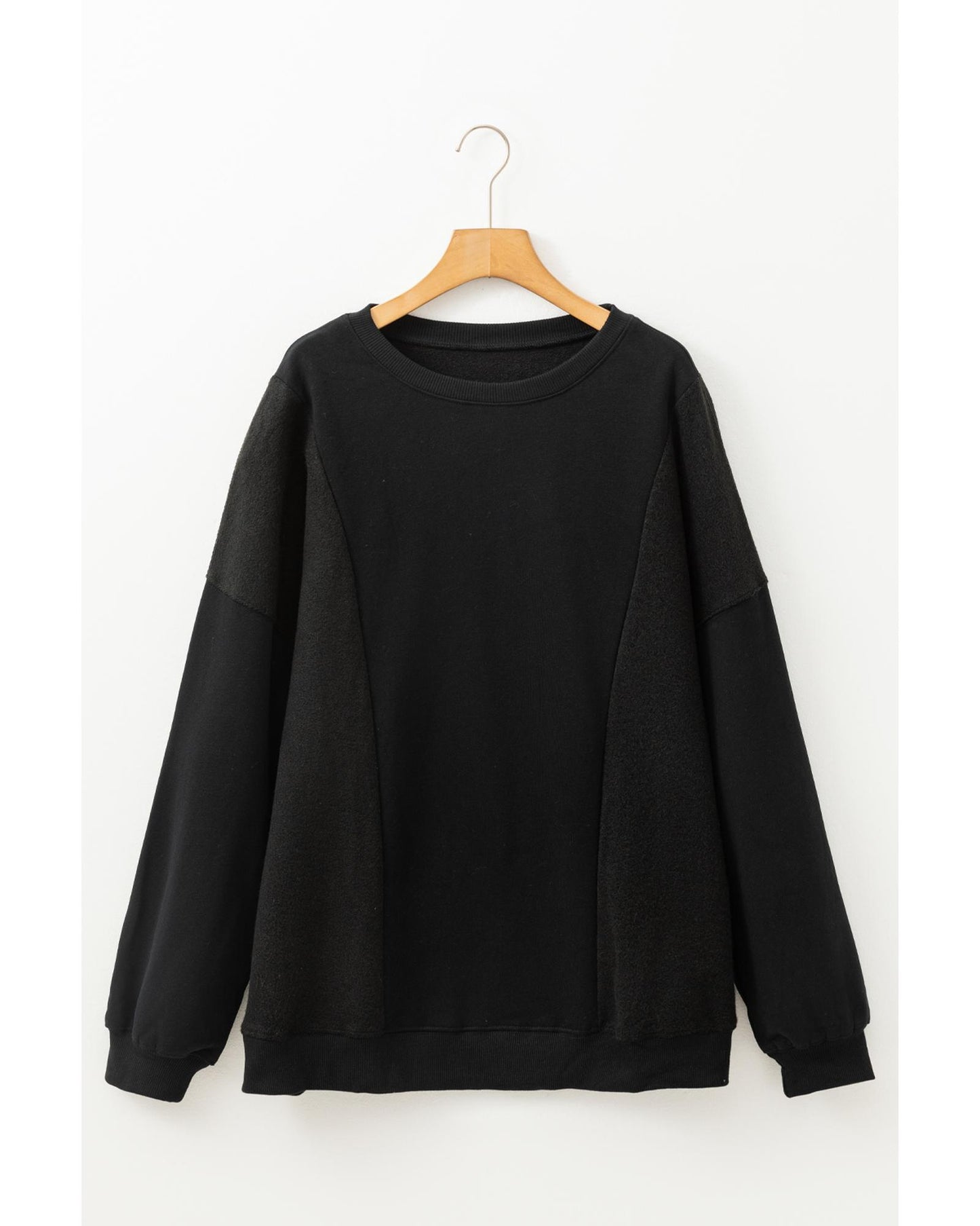 Plus Size Loose Patchwork Crewneck Sweatshirt