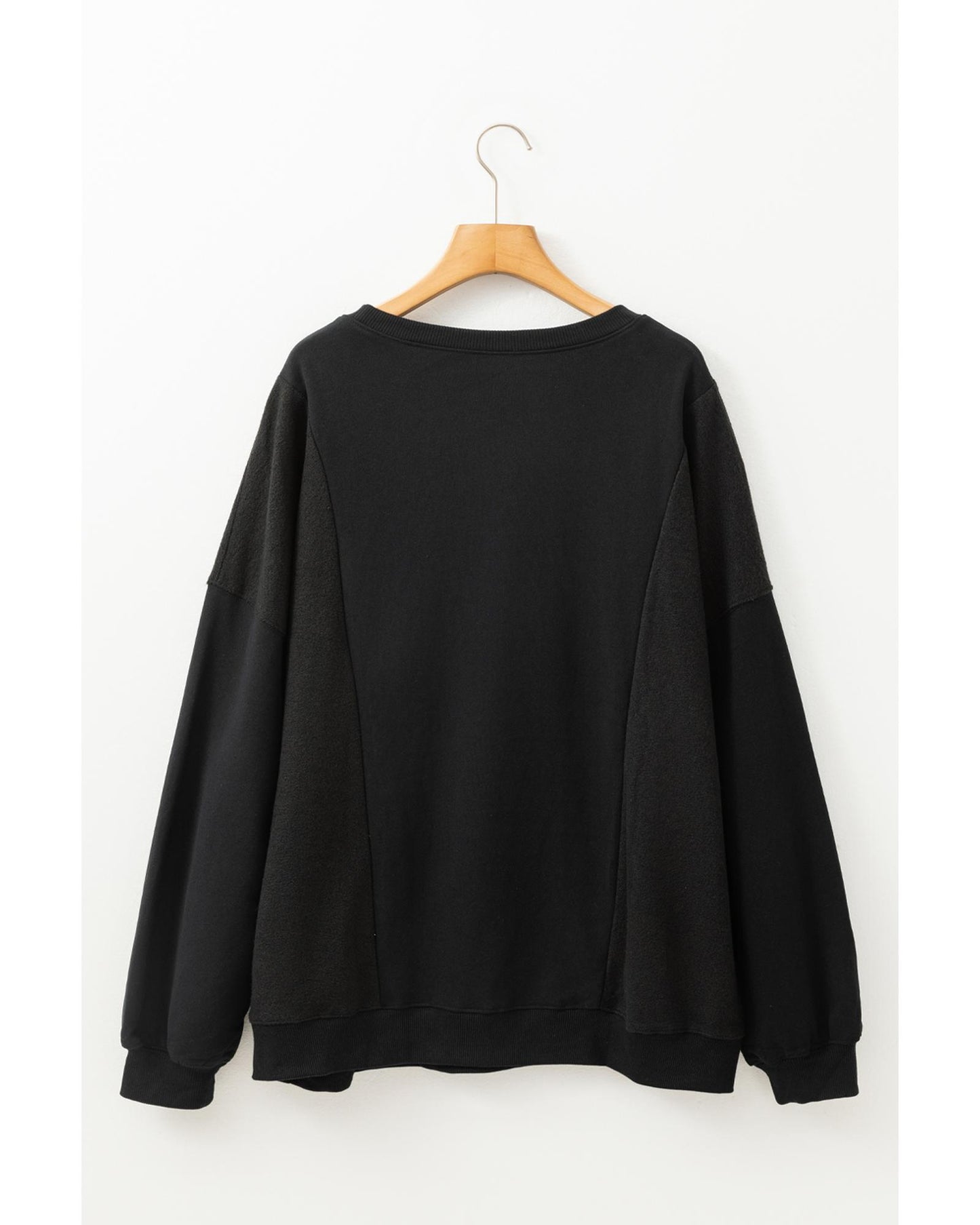 Plus Size Loose Patchwork Crewneck Sweatshirt