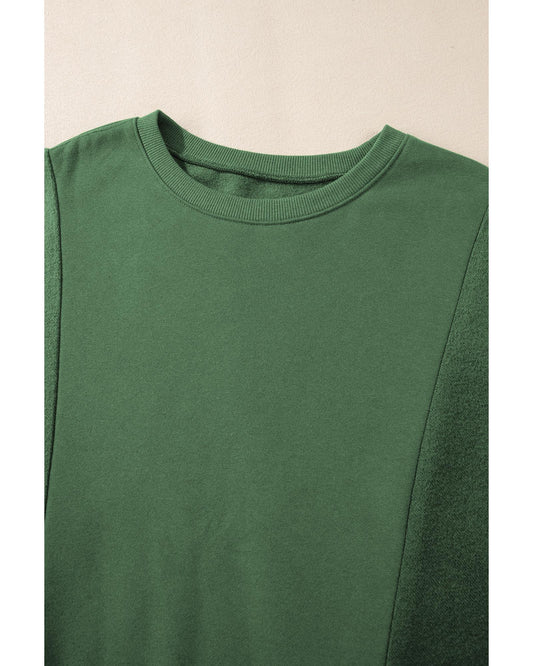 Plus Size Loose Patchwork Crewneck Sweatshirt