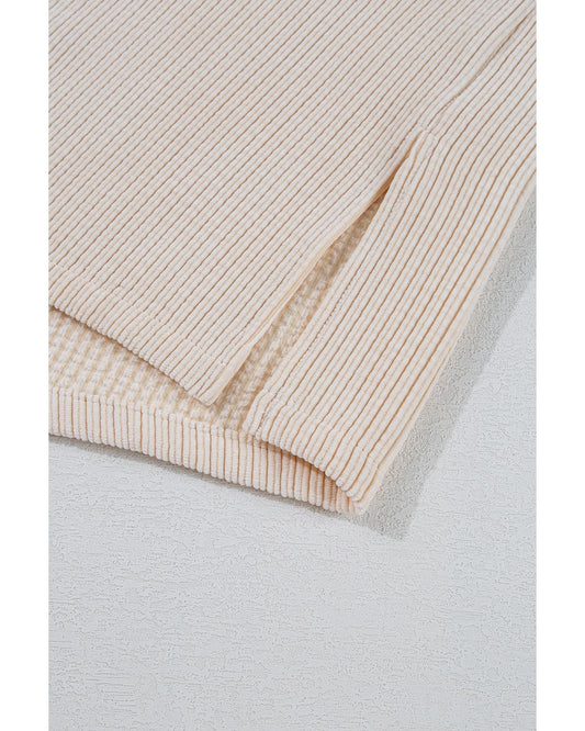 Plus Size Oatmeal Textured Buttoned  Shacket
